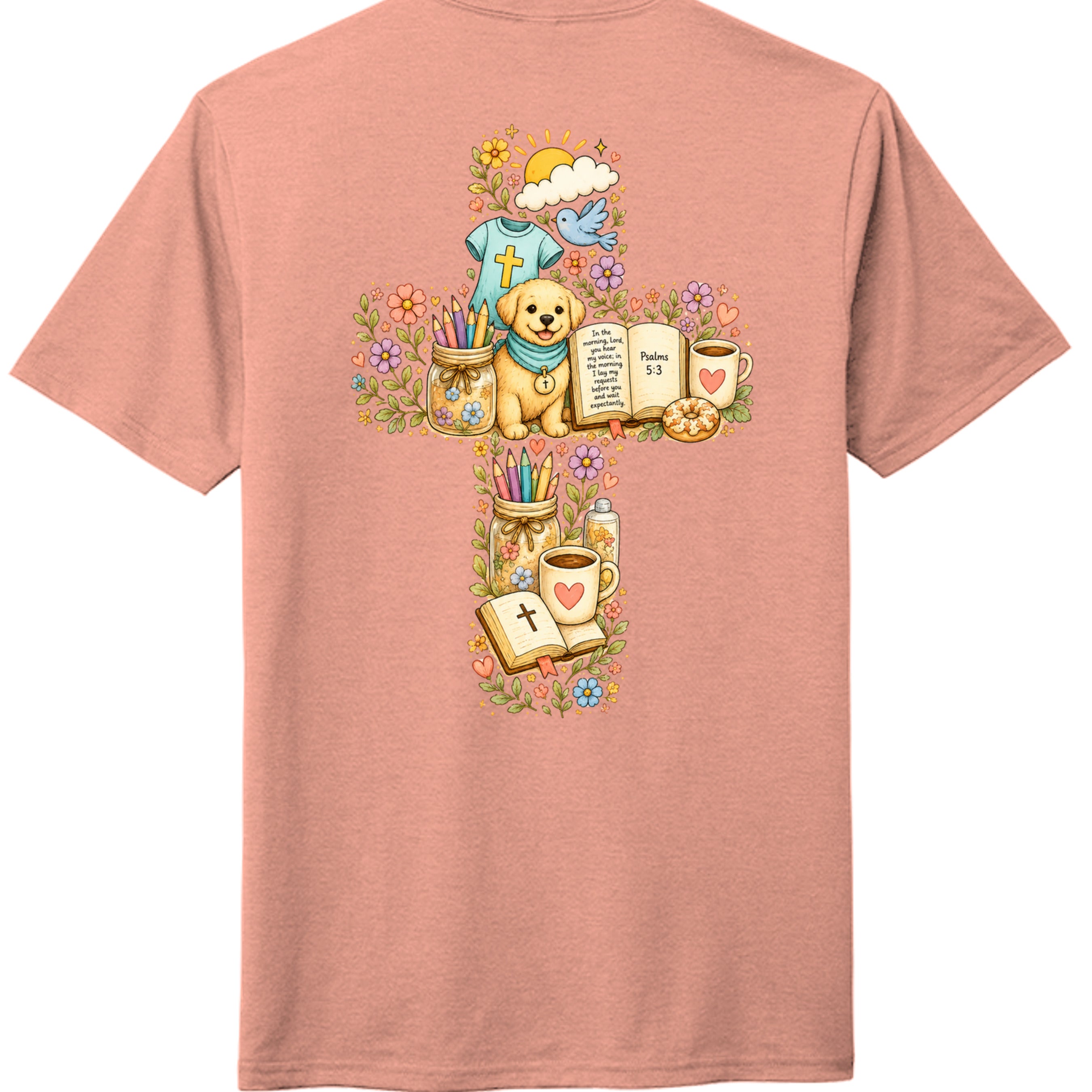 Heathered Dusty Peach - DM130 - BACK