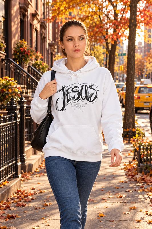 Jesus Graphic Hoodie — 'Jesus My Savior' Back Print Christian Hoodie