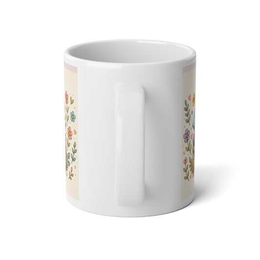 Trust in the Lord 20oz Jumbo Mug — Proverbs 3:5 Faith & Floral Coffee Cup