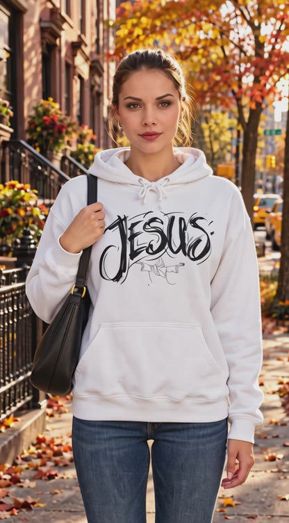 Jesus Graphic Hoodie — 'Jesus My Savior' Back Print Christian Hoodie